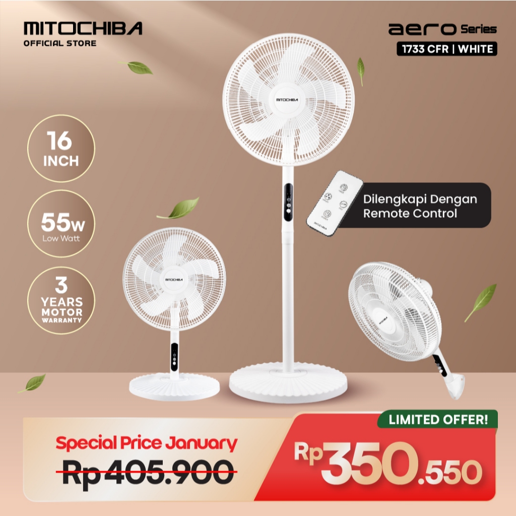 MITOCHIBA Kipas Angin Remote 3in1 Multifungsi 1733CFR 16 Inch AERO Series