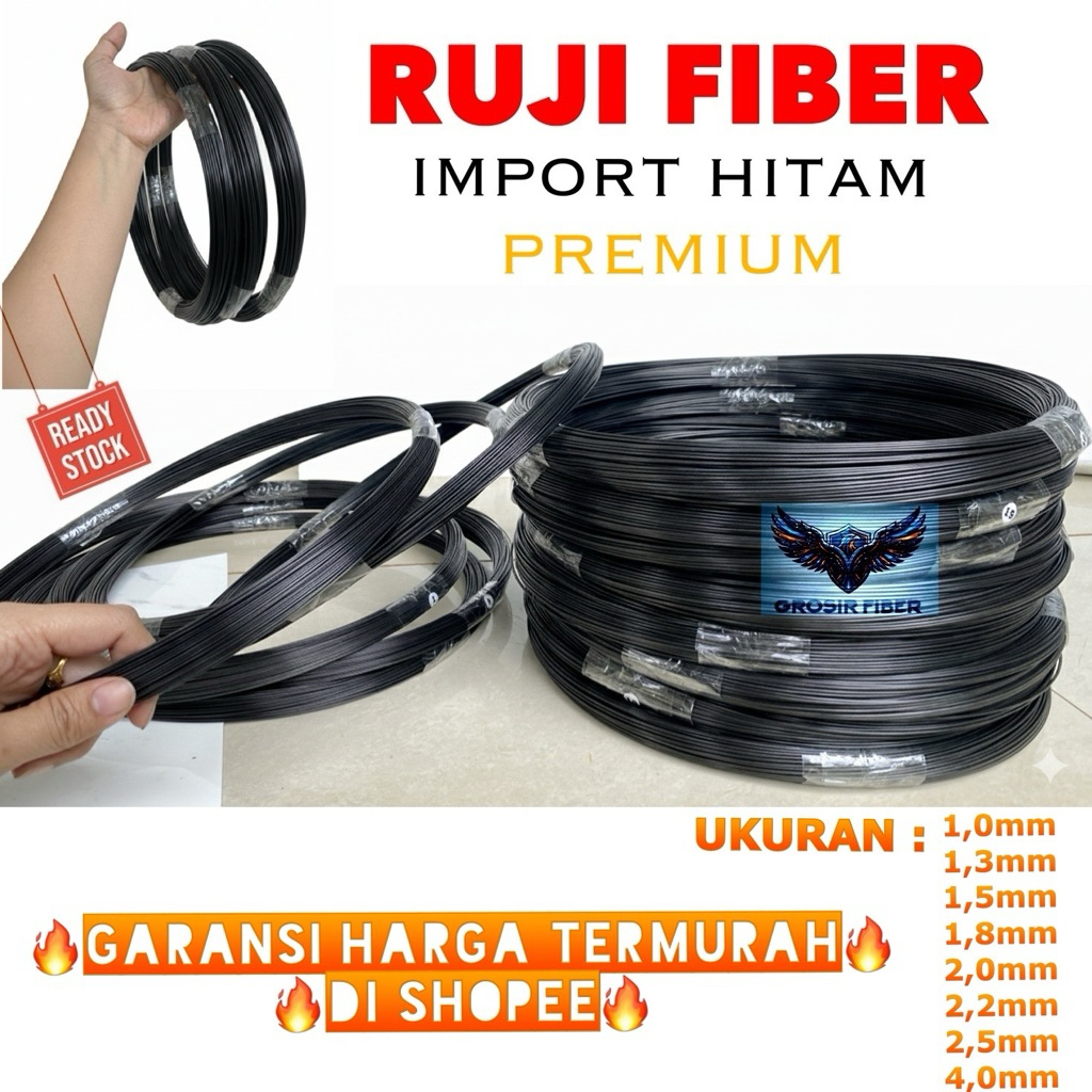 Ruji Fiber 1,5mm Hitam glossy IMPORT premium