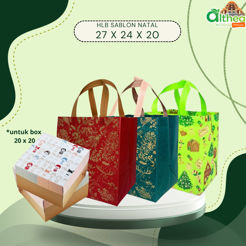 ALTHEA Tas Hampers Natal Goodie Bag Natal Tas Hampers Christmas Tas Bingkisan Natal 27x24x20