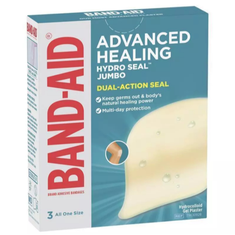 Band-Aid Advanced Healing Hydro Seal Jumbo 3 Pack – Plester Luka Anti Air & Penyembuhan Cepat