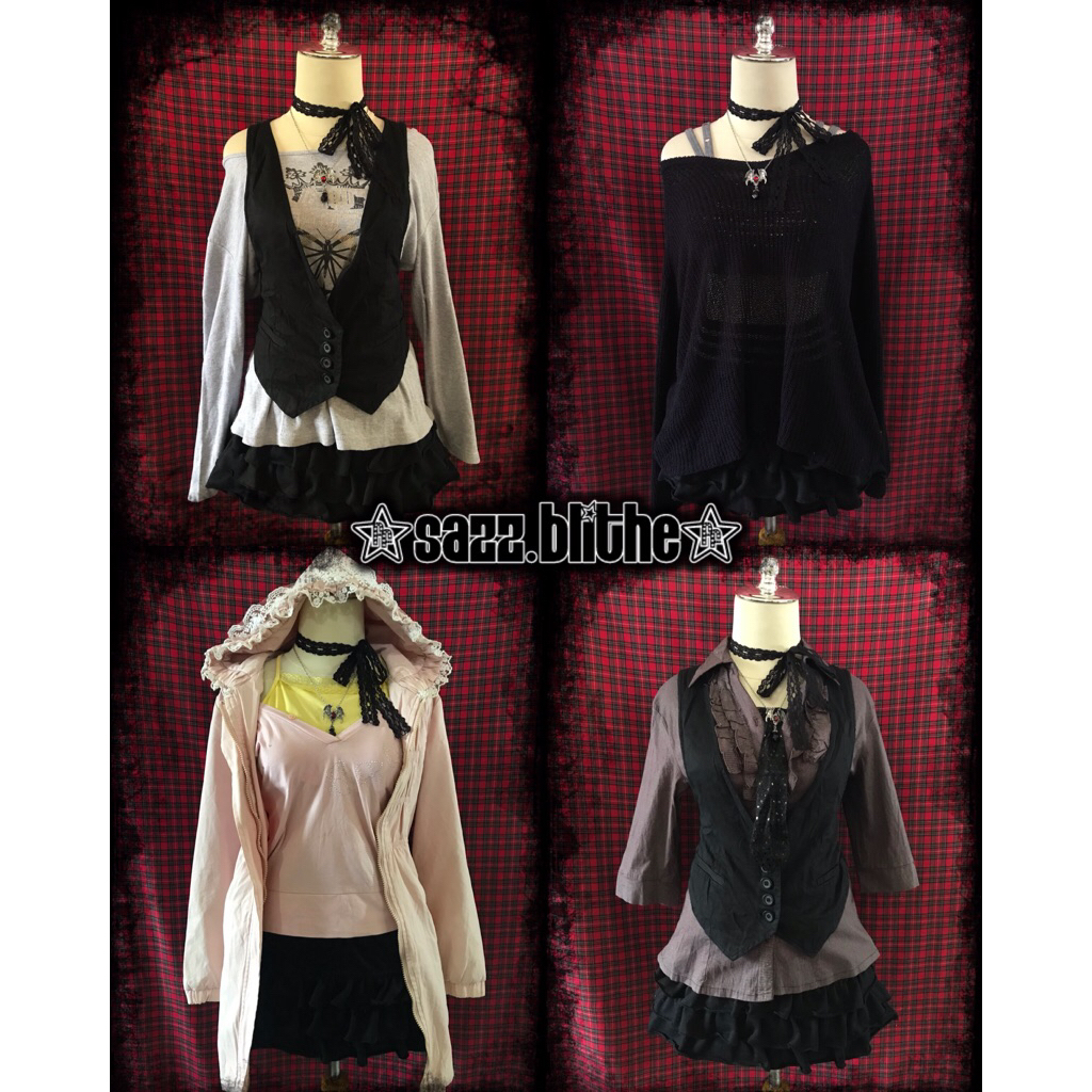 (*TOP ONLY )  Fairy Grunge Fairycore Y2k Gothic Pieces 