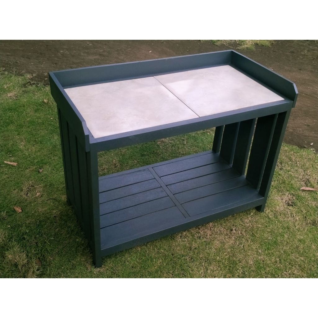 meja kompor kayu keramik