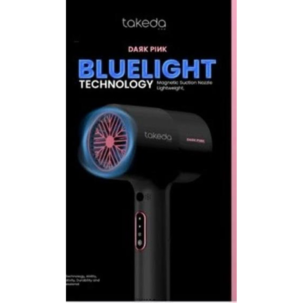 TAKEDA HAIDRYER DARK PINK BLUELIGHT TECHNOLOGY 850 , TAKEDA HAIR DRYER , HAIRDYER TAKEDA , TAKEDA PR