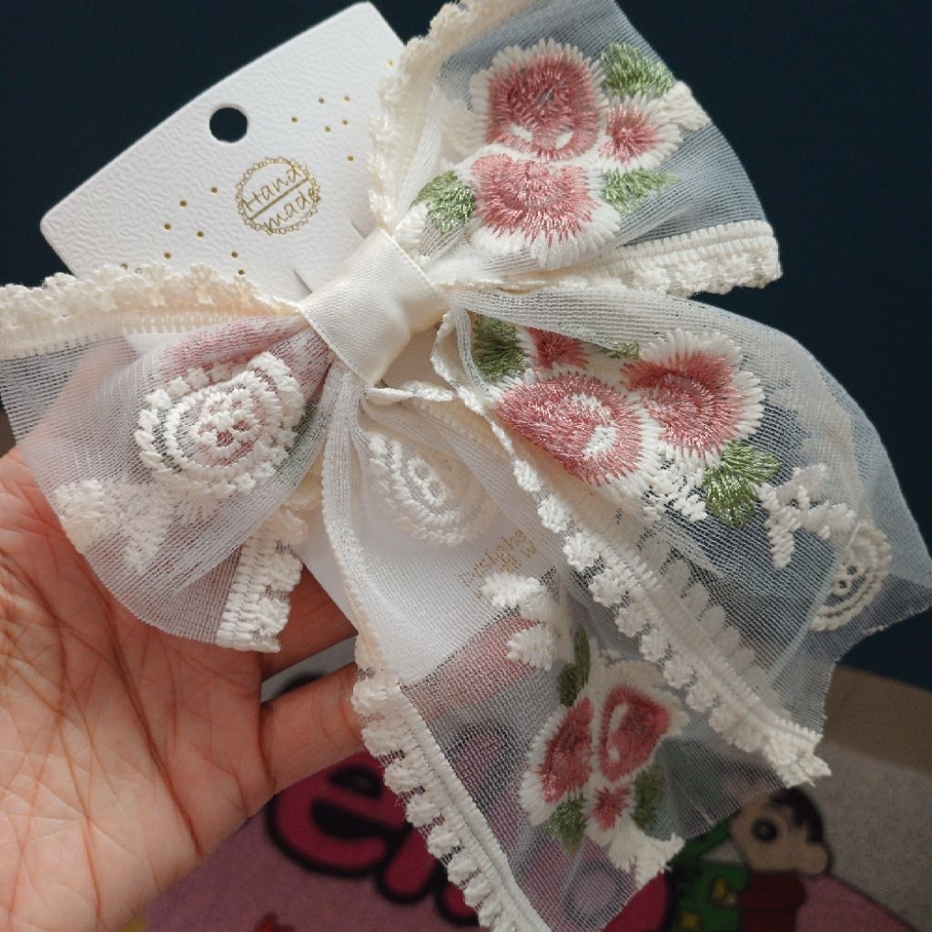Jepit buaya pita renda embroidery bordir 1324D2