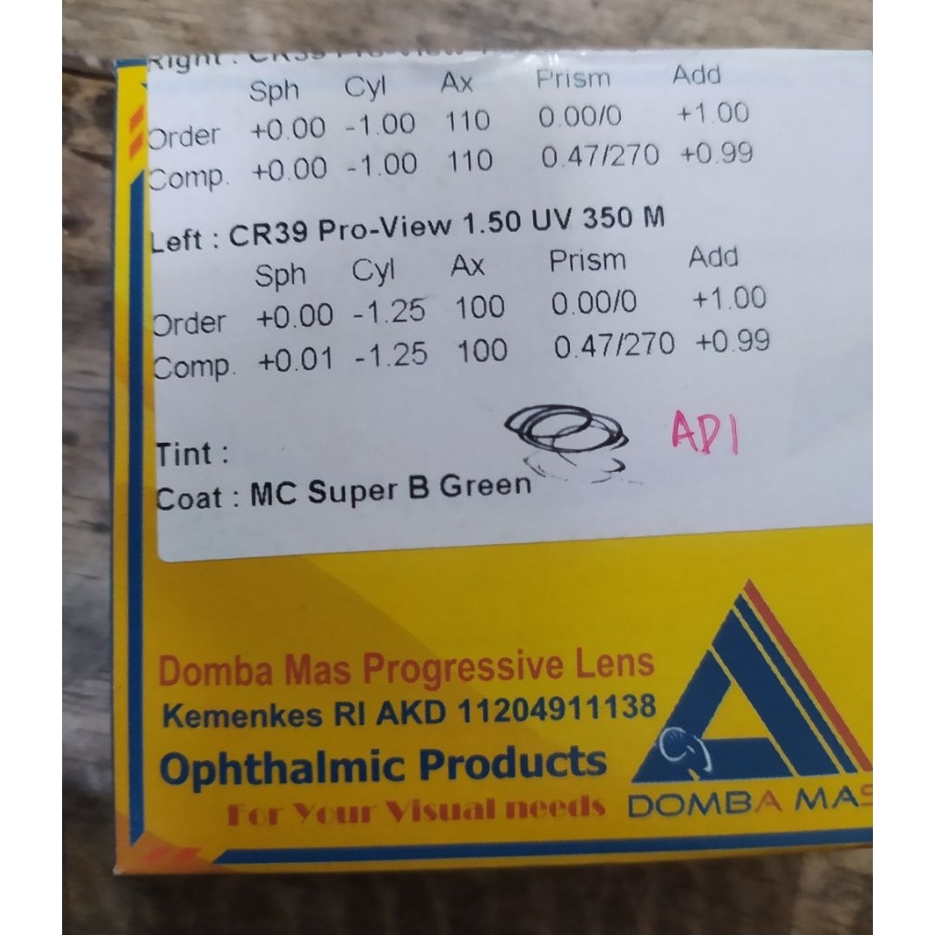 Lensa progresif Gosok