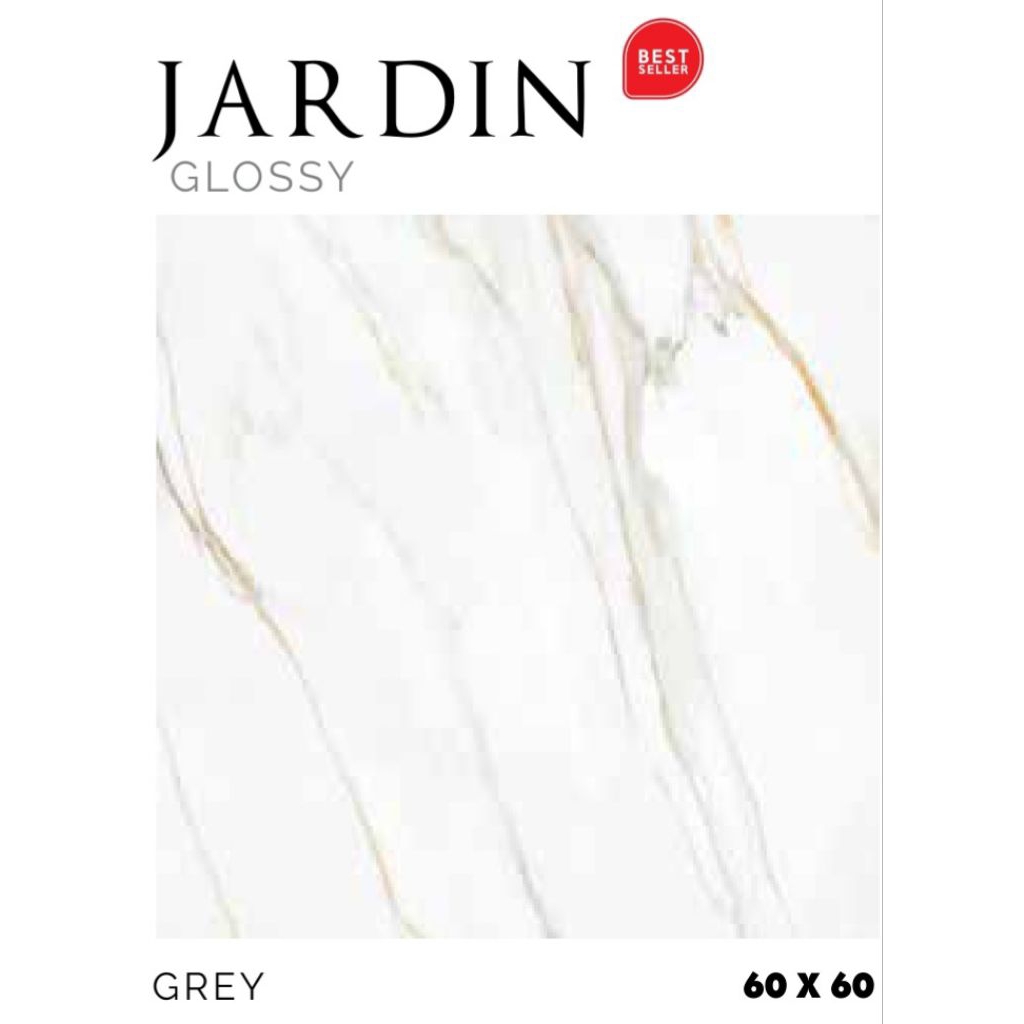 Granit Glossy Motif Marbel Putih Abu Jardin Ukuran 60x60 by Platinum/Garnit Kualitas 1 Grade A/Garni