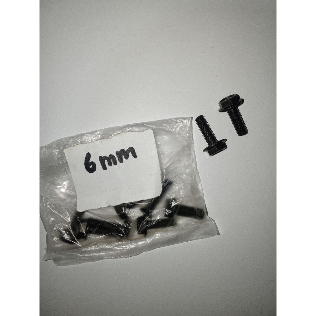 Baut Ulir Drat Balik Mesin Potong 6mm (Standar/Kebiasaan Dipakai)