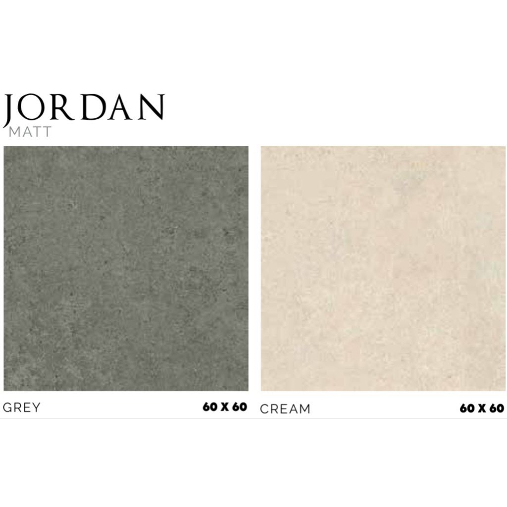 Granit Matt Motif Cemento Abu/Cream Jordan Ukuran 60x60 by Platinum/Granit Kualitas 1 Grade A/Granit