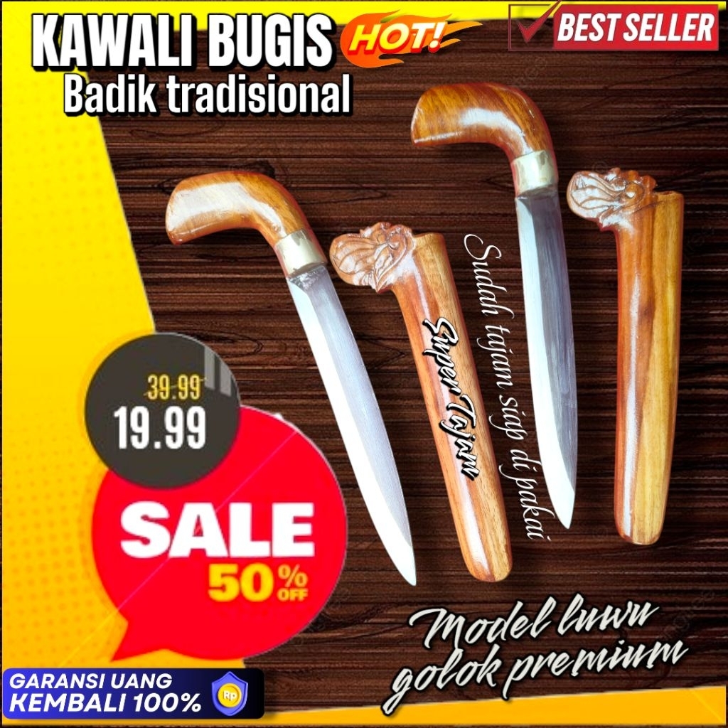 KAWALI BUGIS BADIK TRADISIONAL MODEL LUWU PERKAKAS SERBAGUNA UNTUK KEGUNAAN HARIAN