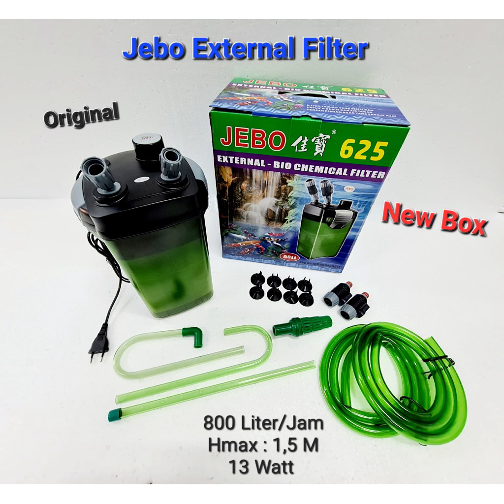 Jebo External Filter 625 ~ 3 susun ( Sudah lengkap dengan Media Filter)