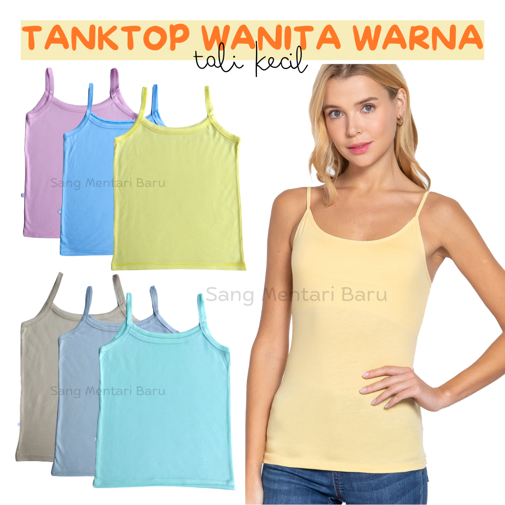 Tanktop Wanita Dewasa Tanktop Tali Kecil Singlet Wanita Kaos Dalam Wanita Bahan Halus