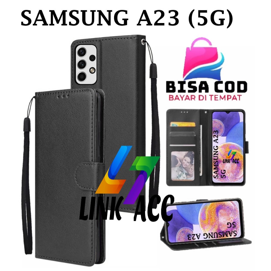 SAMSUNG A23 (5G) FLIP LEATHER CASE PREMIUM - FLIP WALLET CASE KULIT UNTUK SAMSUNG A23 (5G) - CASING 