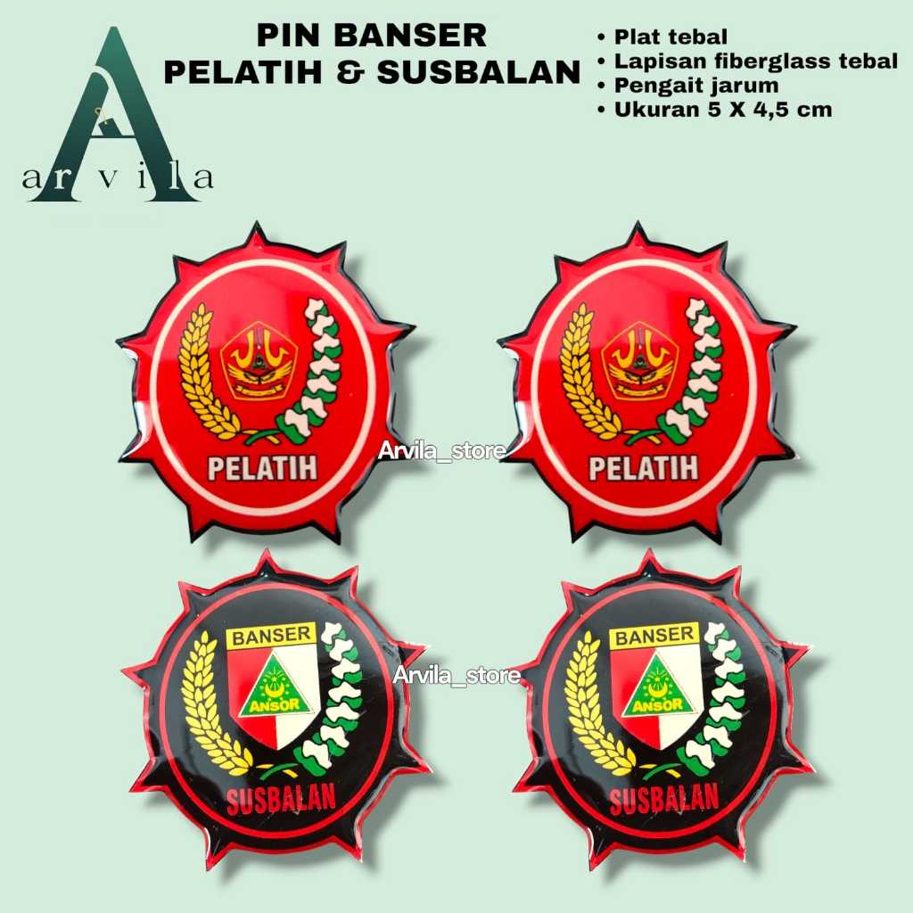 Pin banser pelatih & susbalan / atribut banser ( NU ) / pin banser