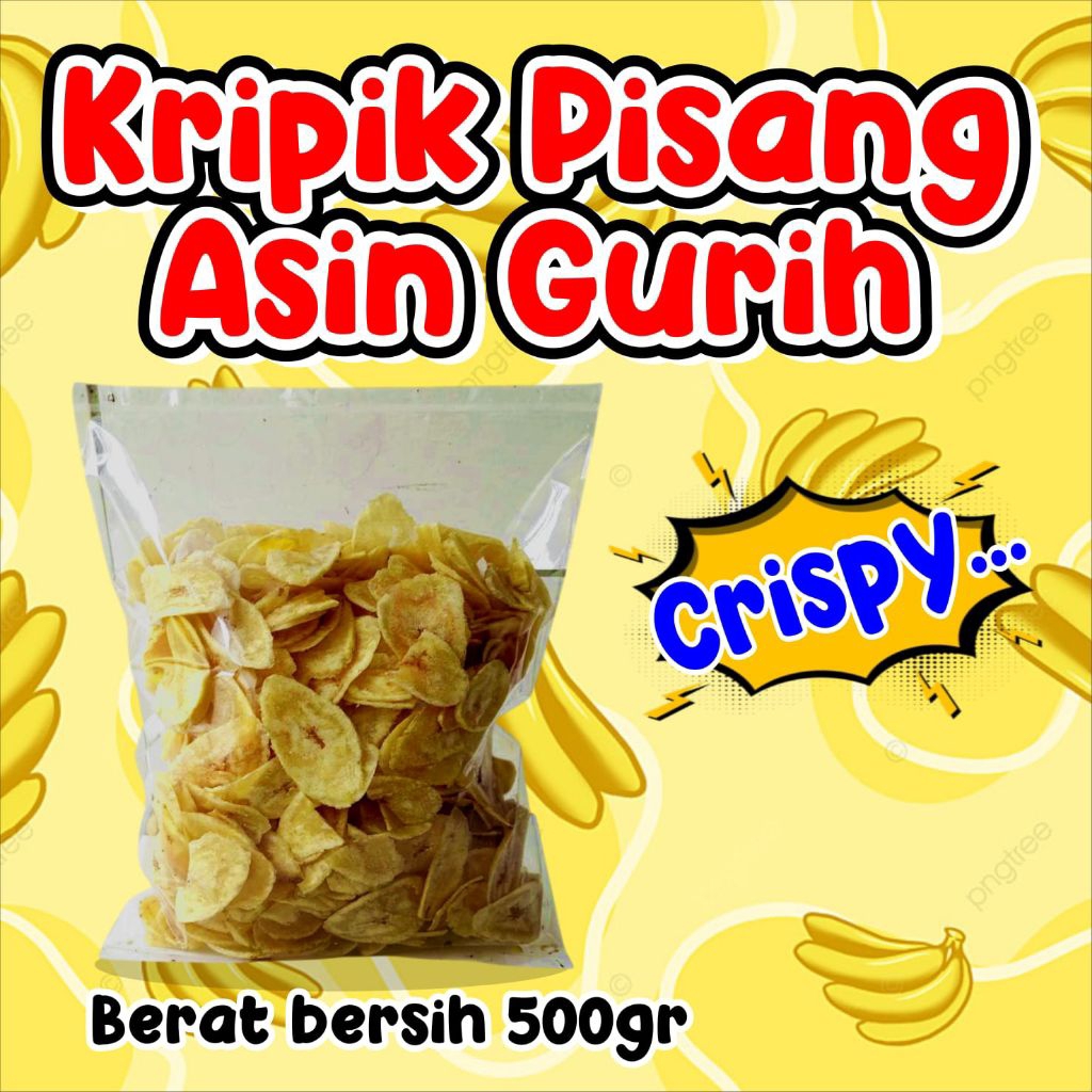 Keripik pisang asin gurih 500 gram