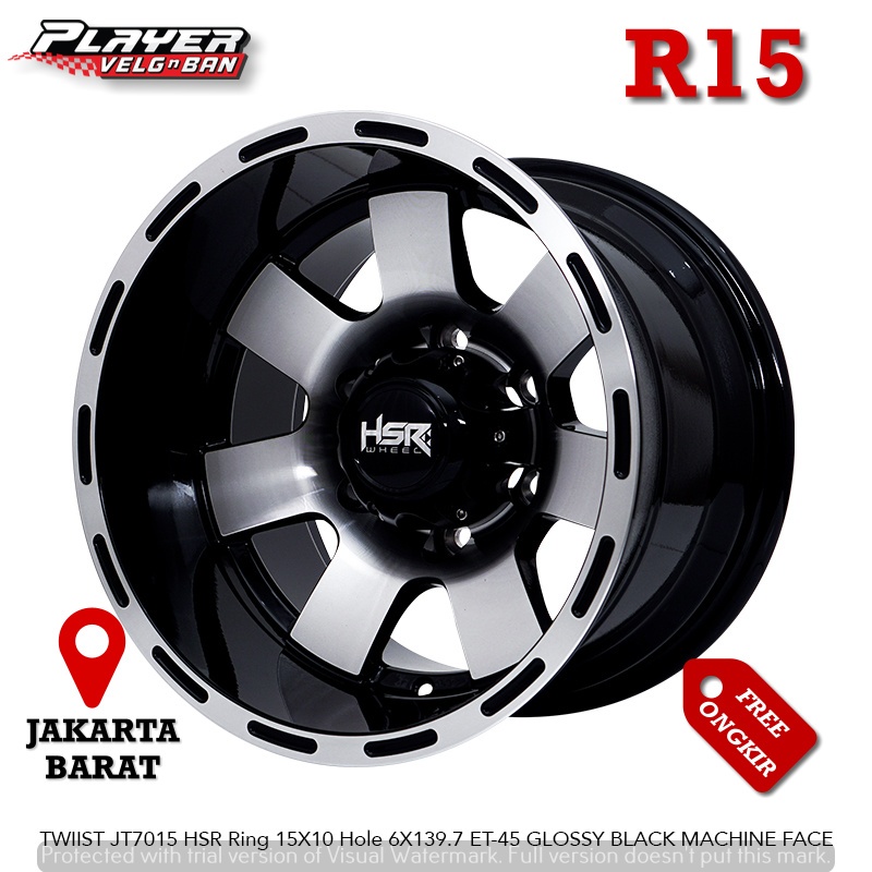 VELG MOBIL RING 15 LEBAR 10 LUBANG BAUT 6X139,7 UNTUK HILUX TRITON EVEREST HSR TWIIST R15 OFFROAD