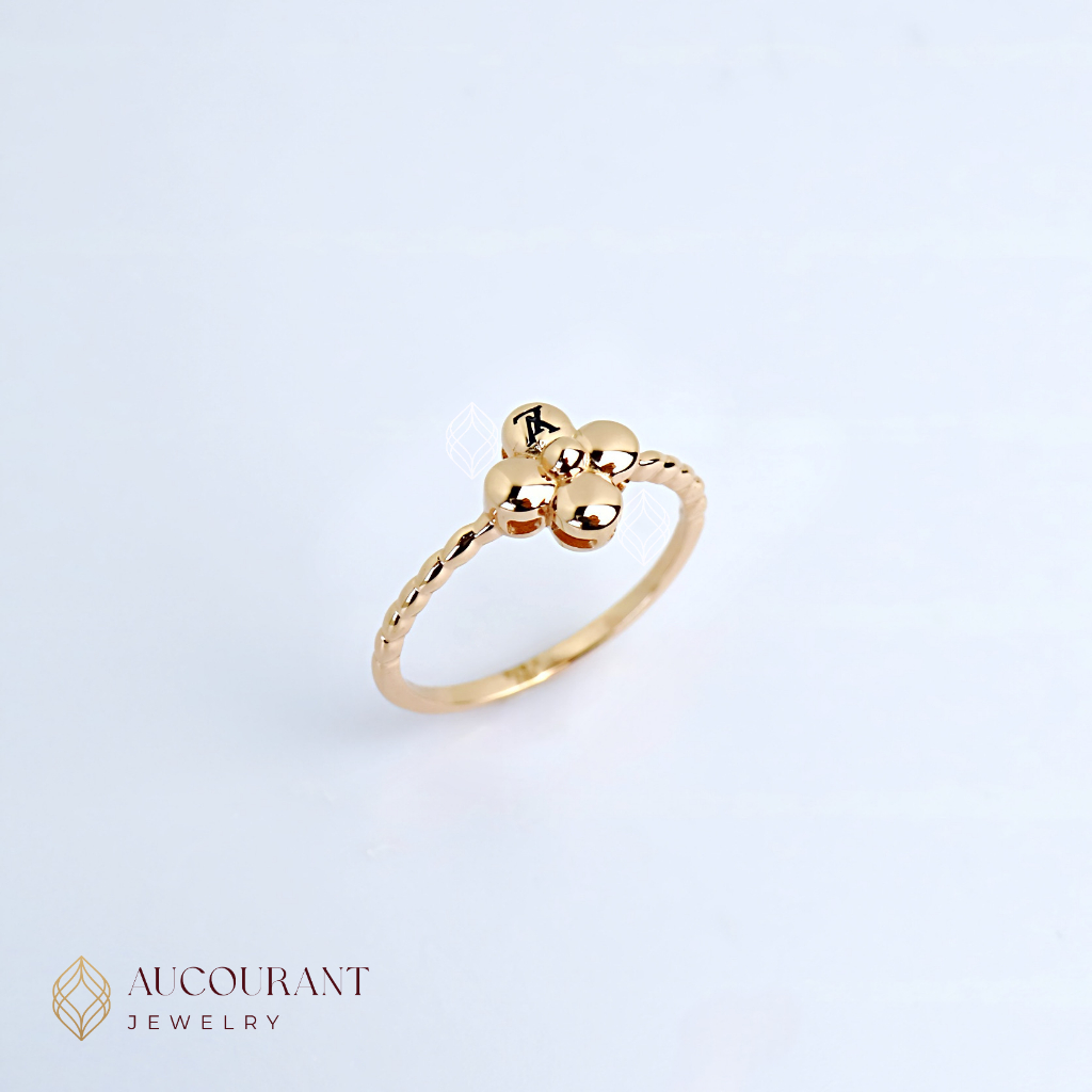 Cincin Emas model Bunga LV. Emas Rose Gold 17k
