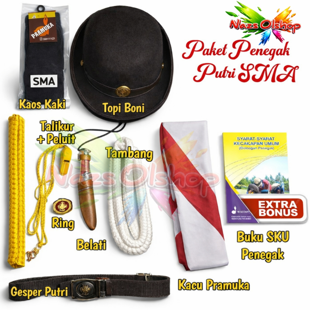 Paket Atribut Perlengkapan Pramuka Penegak Putri Tingkat SMA
