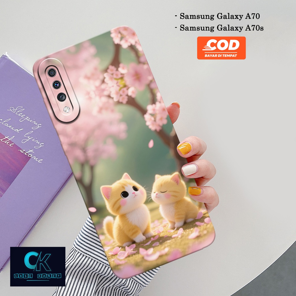 Case Samsung Galaxy A70 / A70s - Casing Kucing - Softcase Candy Case Full Color 3D Silikon TPU