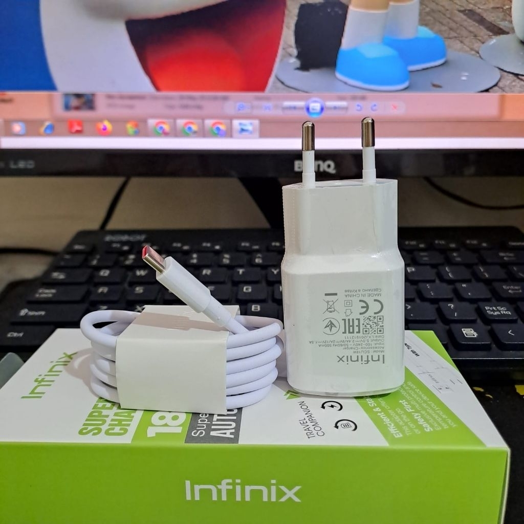 Charger Infinix Hot 11 11s 12 20 20s 30 30i Smart Note 8 9 10 Zero Play Pro 18W Fast Charging Tyoe C
