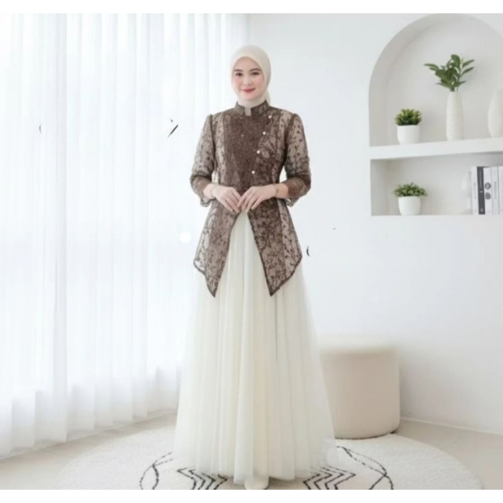 Set Outer Iner Dan Rok tutu-Baju Lebaran 2026-Dres Kondangan-Gamis Brokat Gaun Pesta
