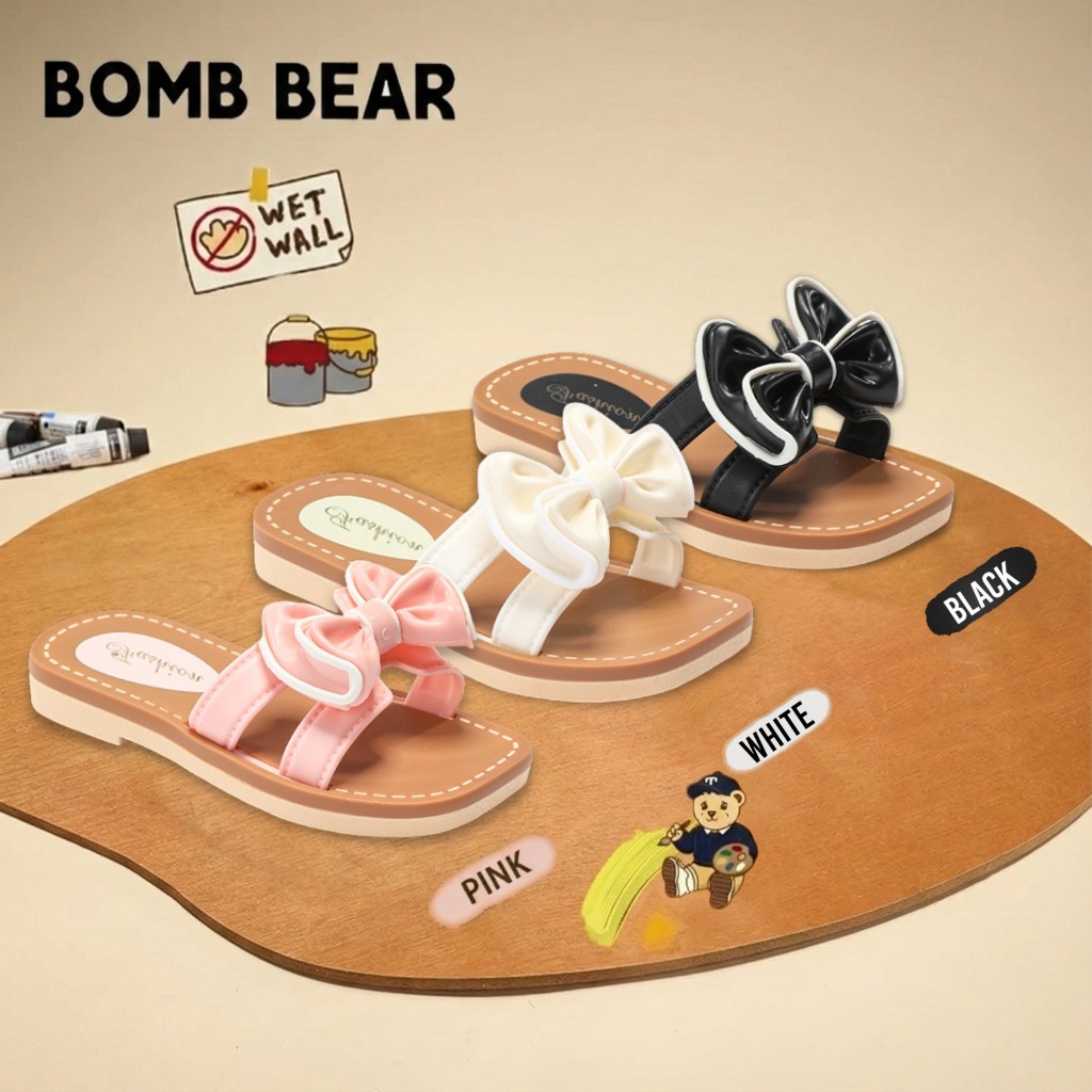 Bomb Bear Sendal Anak Laki Laki dan Perempuan Slip On 3-12 Tahun Casual YN808-2