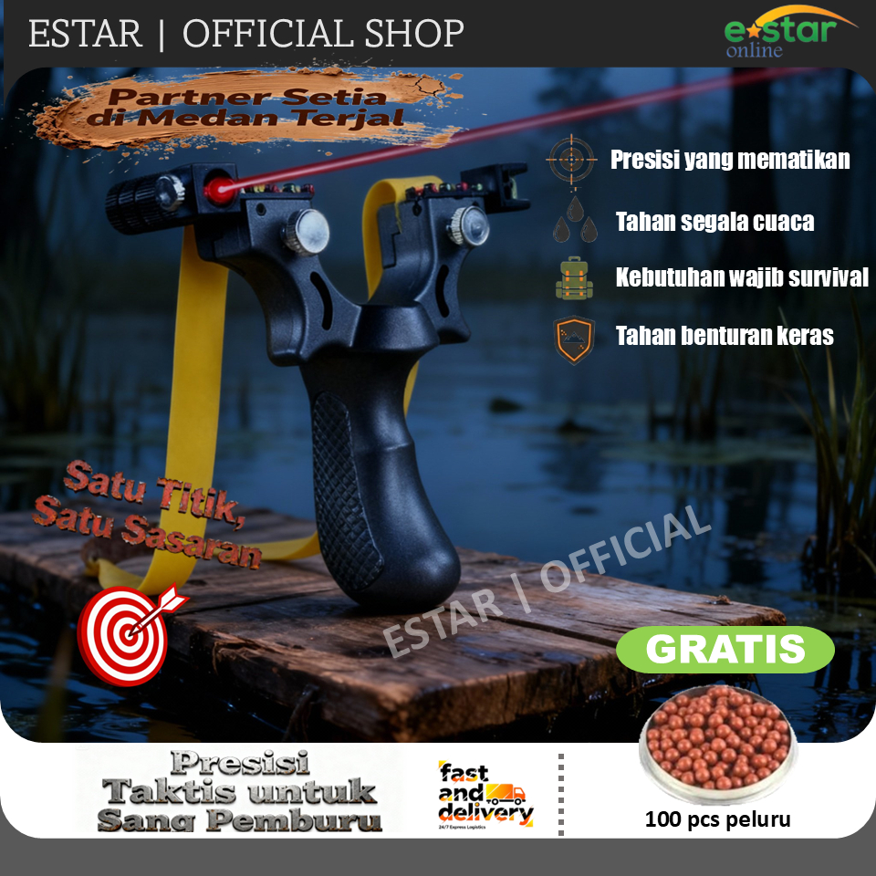 Ketapel Slingshot Murah Ketapel Laser Tactical Plus Karet Ketapel Big Power