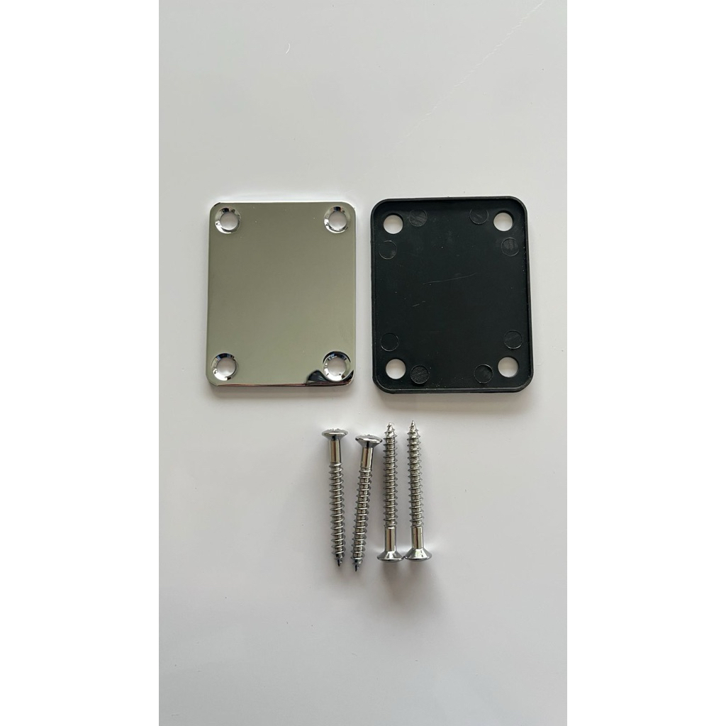 Neck Plate Gitar Bass Chrome