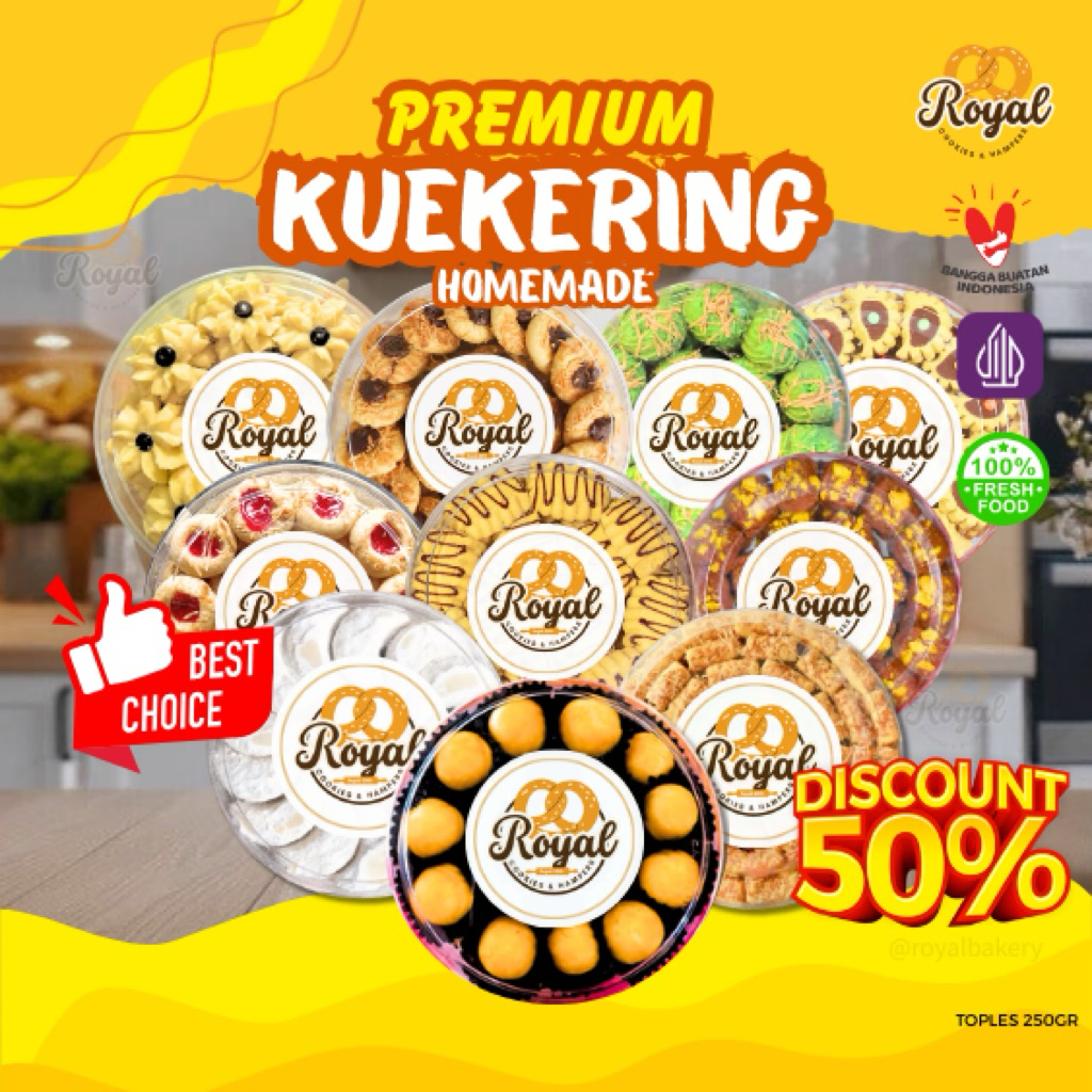 (FRESH OVEN) Kue Kering Homemade Premium Toples 250GR Nastar Kastengel Putri Salju Thumprint Choco C