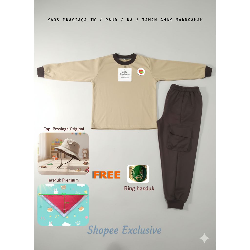 KAOS PDL PRASIAGA ANAK TK PAUD RA TAM PREMIUM TANPA MOTIF GURUN BISA CUSTOM