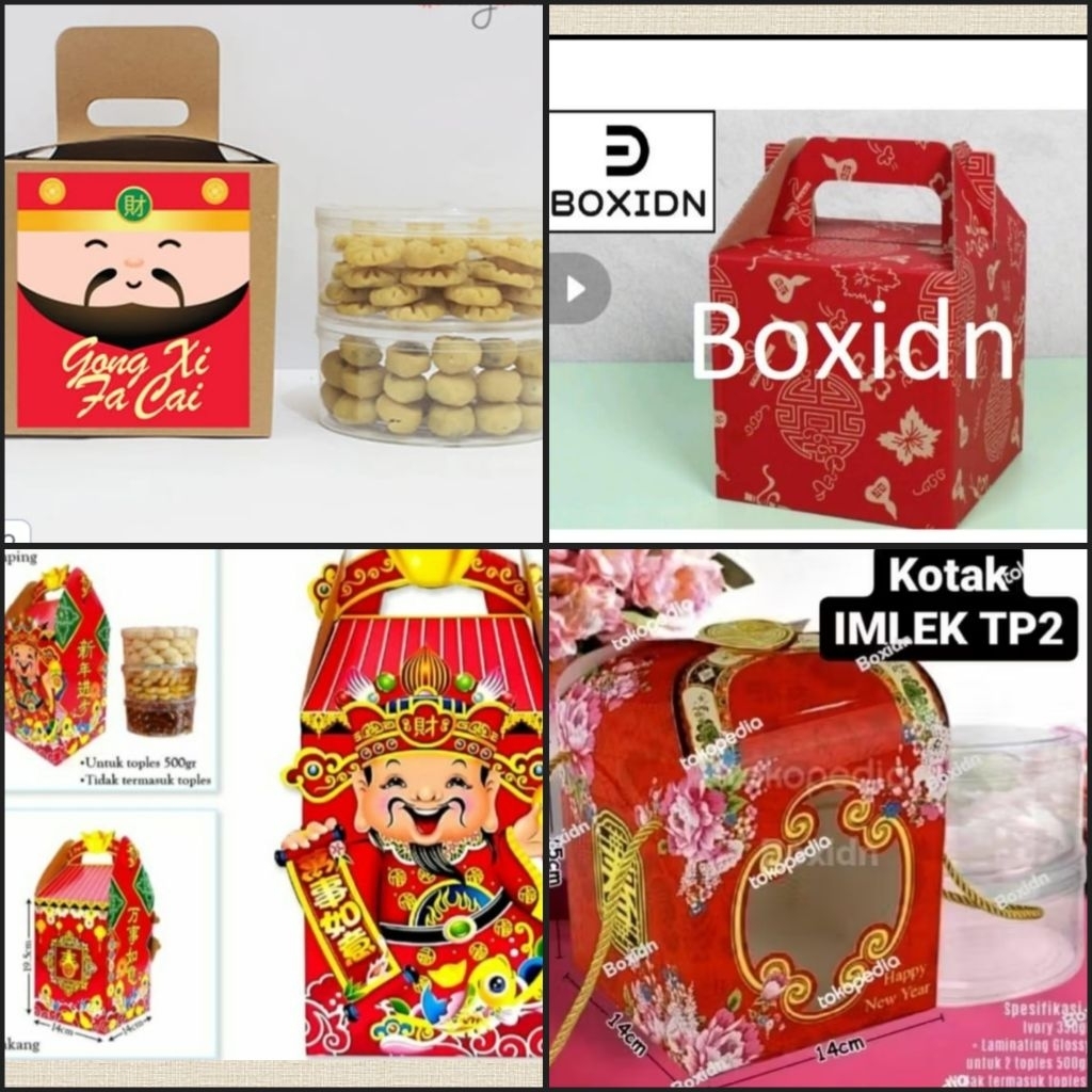 box kardus hamper imlek untuk 2toples 500gr