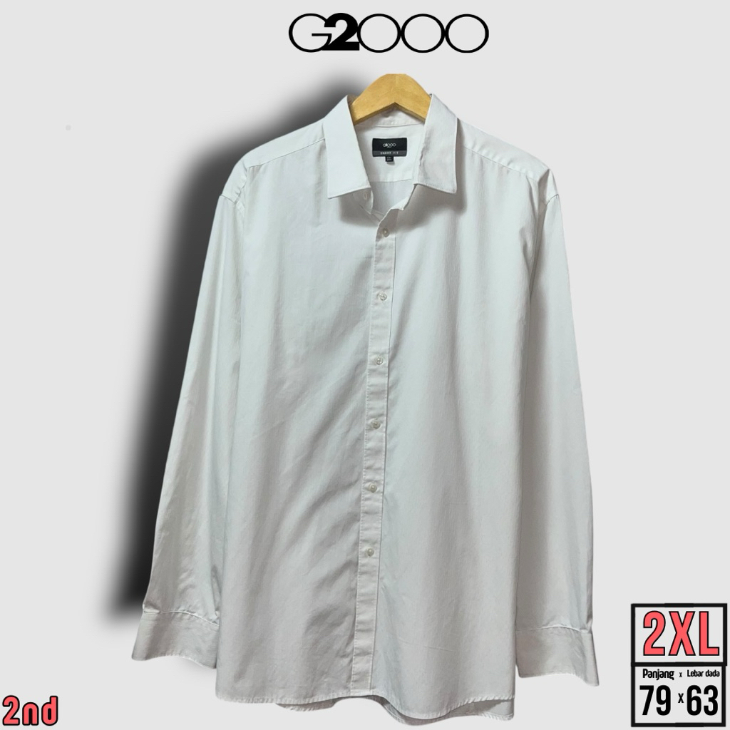 KEMEJA POLOS PUTIH PRIA G2000 SIZE 2XL