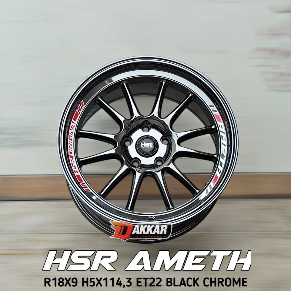 velg mobil black chrome ring 18 hsr ameth lebar 9 for zenix hrv crv captiva accord civic turbo