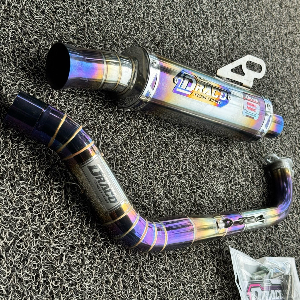 Knalpot Non samlong Draco full blue Aerox Vario
