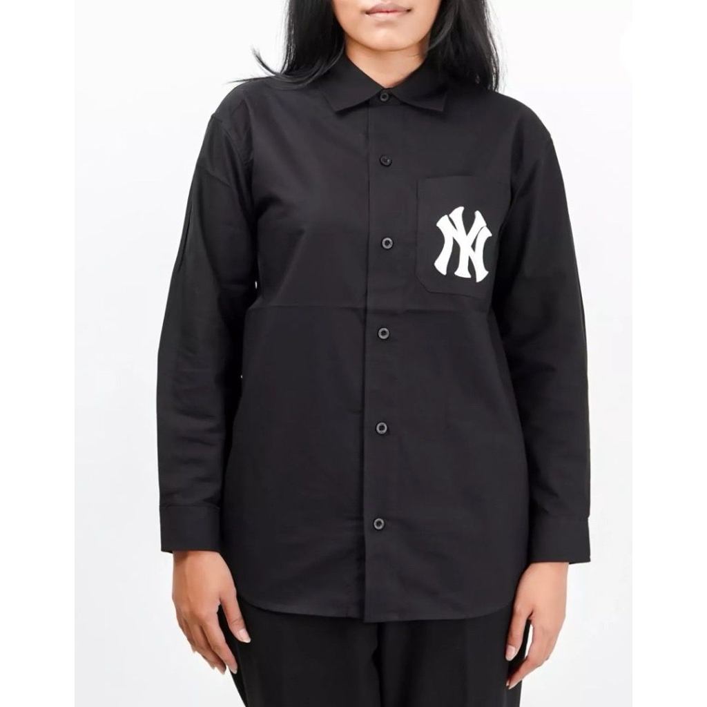 Preloved KEMEJA NY BLACK MONOGRAM mlb