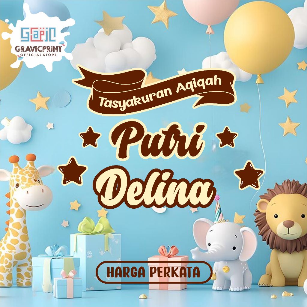 Tulisan Nama Dekorasi I Backdrop Birthday I Engagement | Wedding | Tasyakuran Aqiqah | Baby Shower