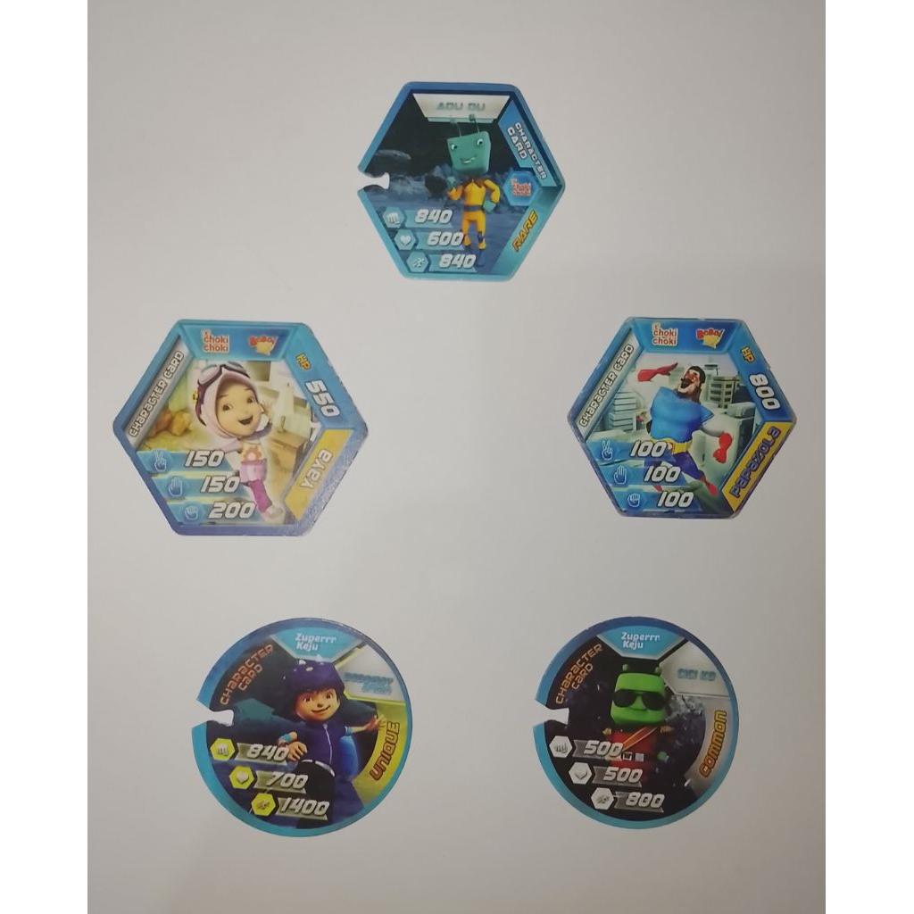 5 Kartu Choki Choki Boboiboy & Choki Choki/Zupperrr Keju Boboiboy Galaxy