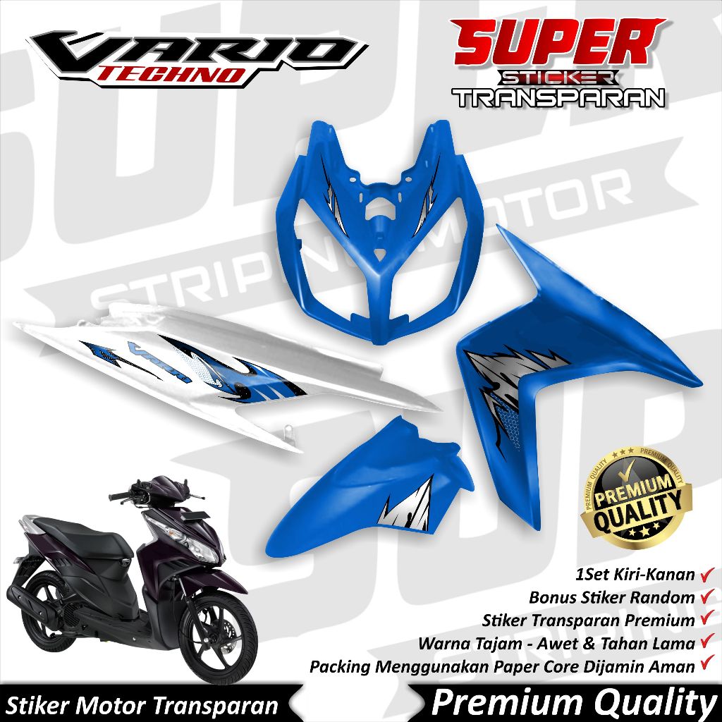 Stiker Transparan Vario 110 Techno karbu Anti Luntur keren Striping Vario Techno Striping Honda Vari