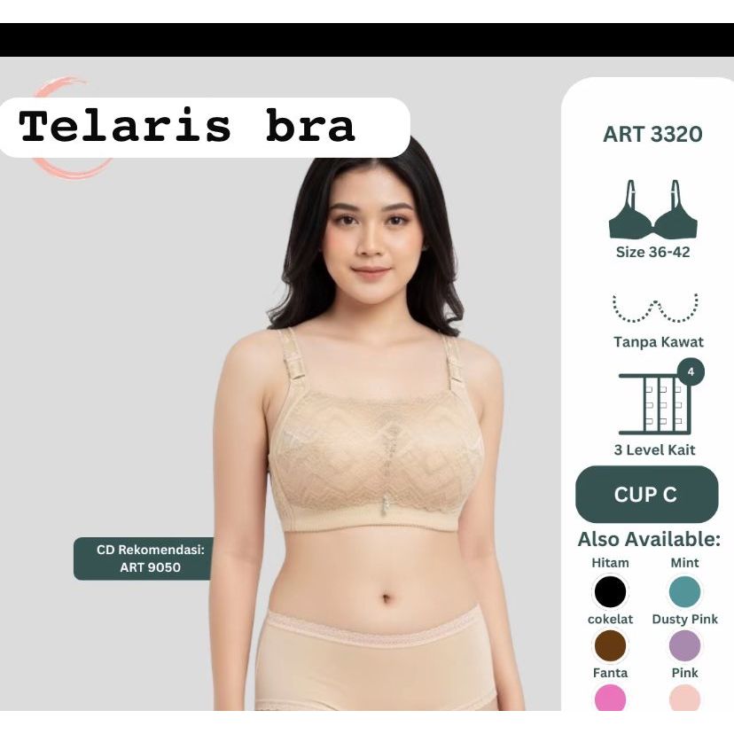 3 PCS TELARIS Bra Kemben Cup B-C Ukuran 36-46