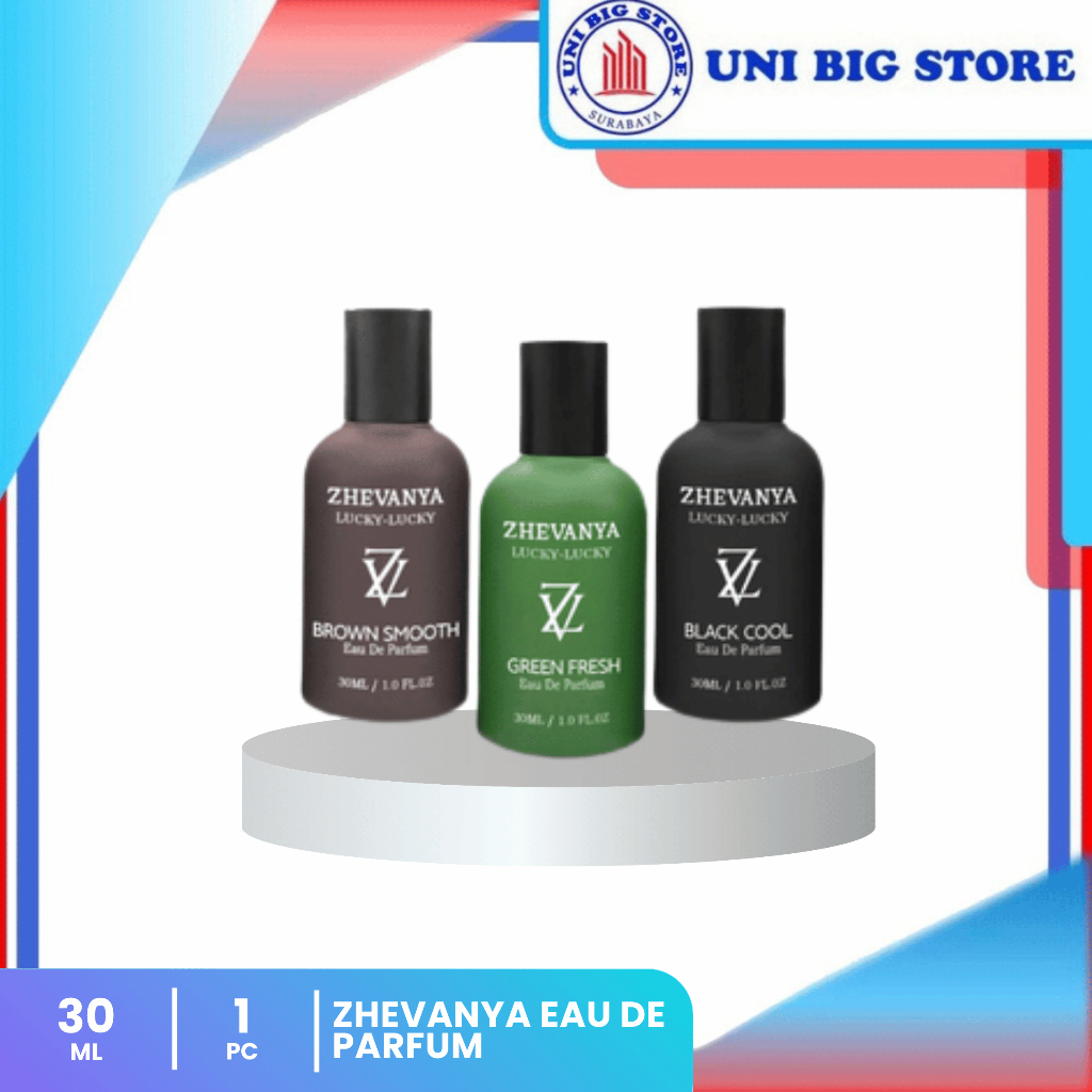 Zhevanya Eau De Parfum Black Cool Brown Smooth Green Fresh 30 ml Parfum Pria