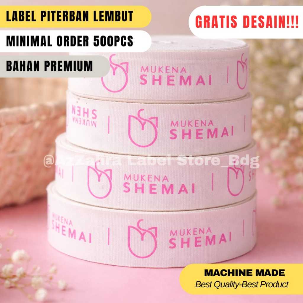 custom 500 pcs/ label baju / label piterban impor / label merek custom / label hijab / label katun