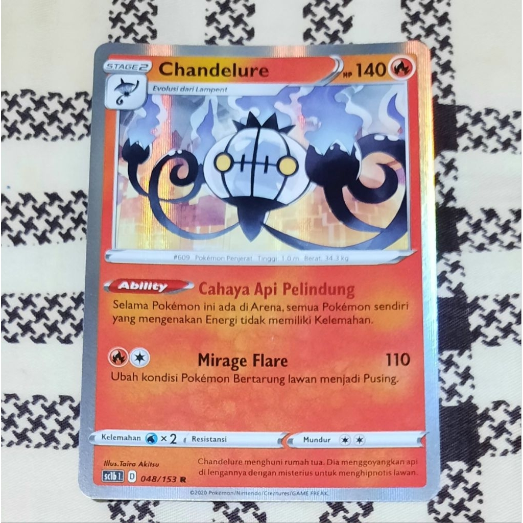 Kartu Pokemon Chandelure foil Sc1b bahasa indo tcg