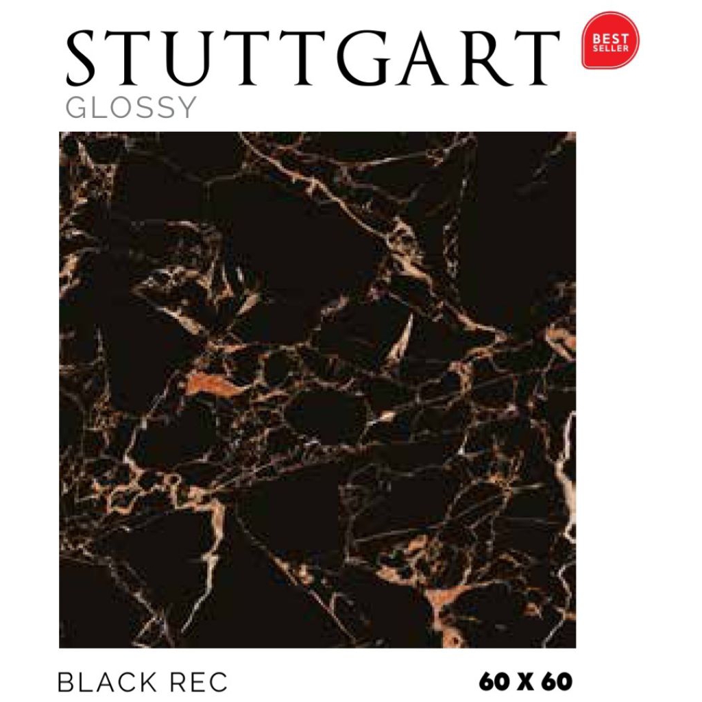 Keramik Merk Platinum Stuttgart Black ukuran 60x60 cm tekstur Glossy