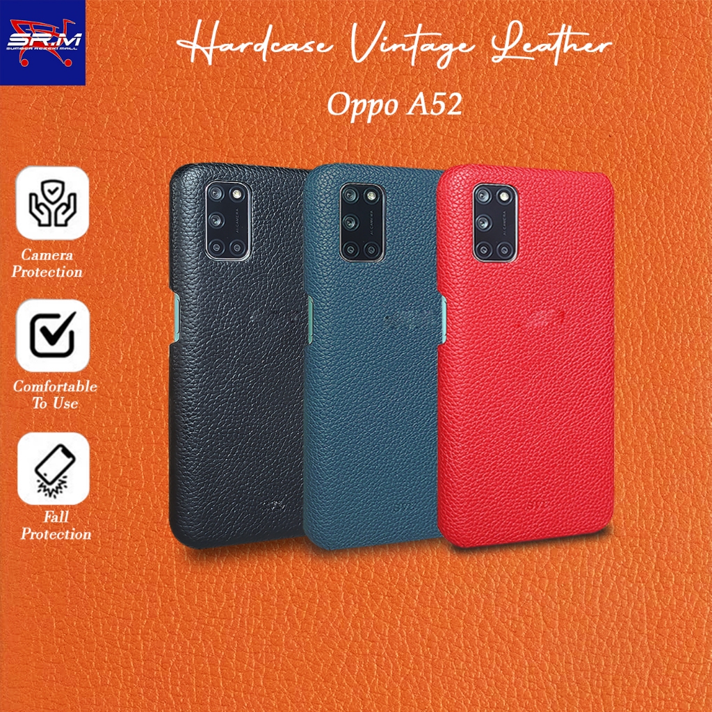 Casing Oppo A52 SVL Vintage Leather SLIM Case Hardcase