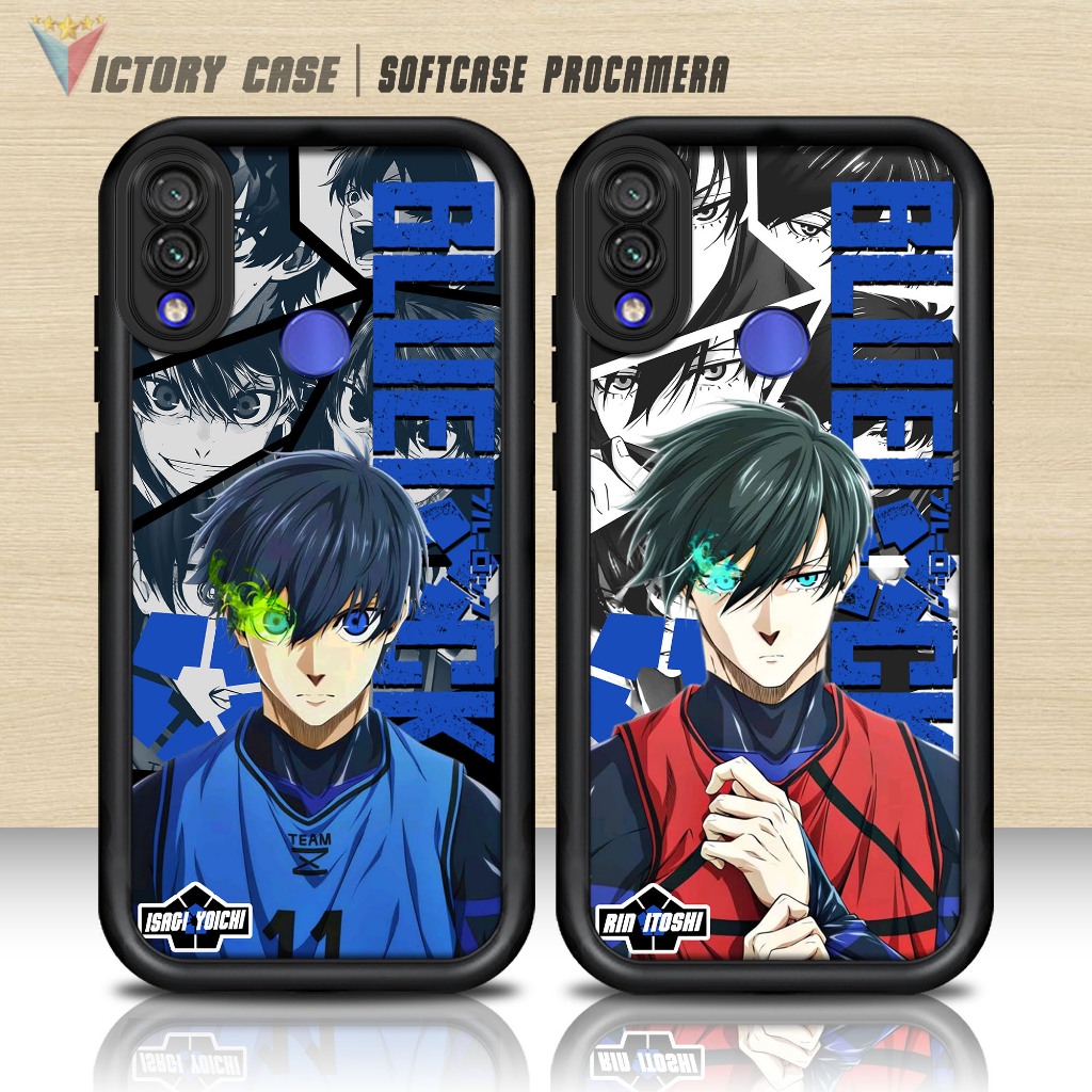 Softcase Glass kaca untuk REDMI NOTE 7 NOTE 7 PRO BLUELOCK7 Casing Handphone Case Procamera