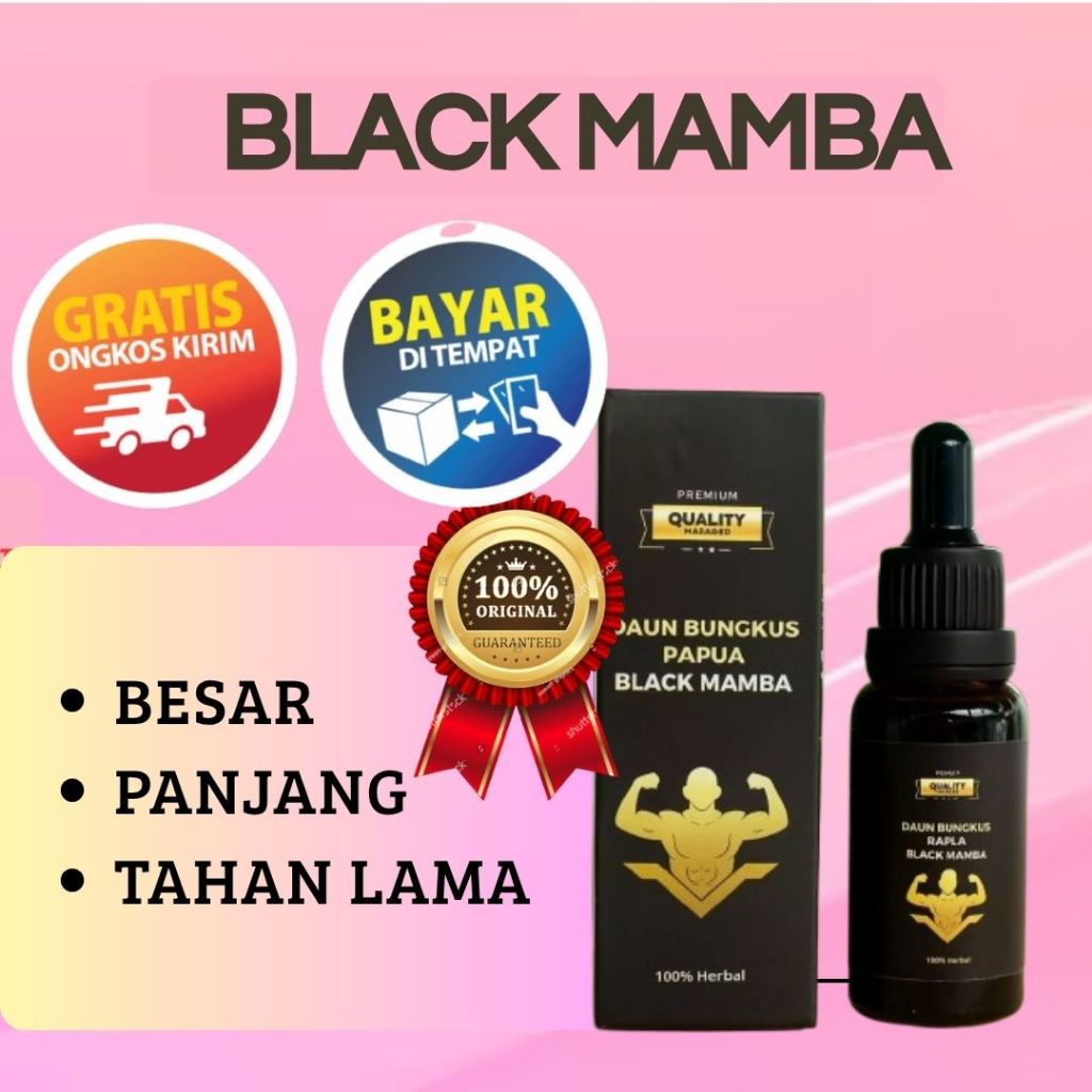 TITAN BLACK MAMBA 30ml MINYAK PIJAT Ekstrak Daun Bungkus Papua Asli 100% Herbal GEL PEMBESAR | Sudah
