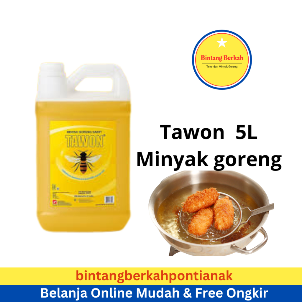 Minyak Goreng merk Tawon 5 Liter Jerigen , Tawon 5 L Dus x 4 pcs, Minyak Goreng TAWON 5 Liter Jerige