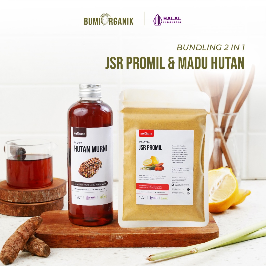 JSR + MADU HUTAN/MULTIFLORA 2IN1 RESEP.DR ZAIDUL AKBAR HERBAL BUMI ORGANIK PURE NATURAL MINUMAN KESE