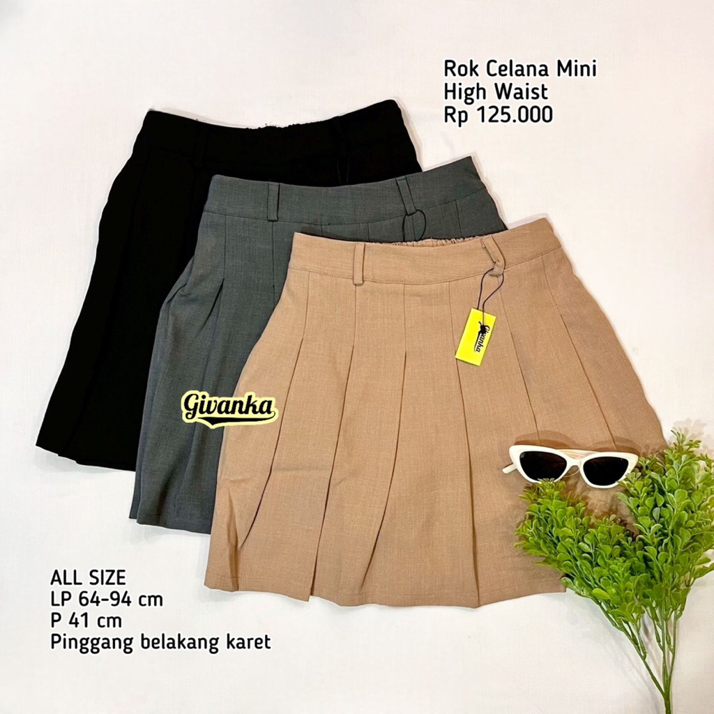 ROK CELANA MINI // ROK MINI LUCU // ROK CELANA LIPIT DEPAN // ROK CELANA KARET BELAKANG