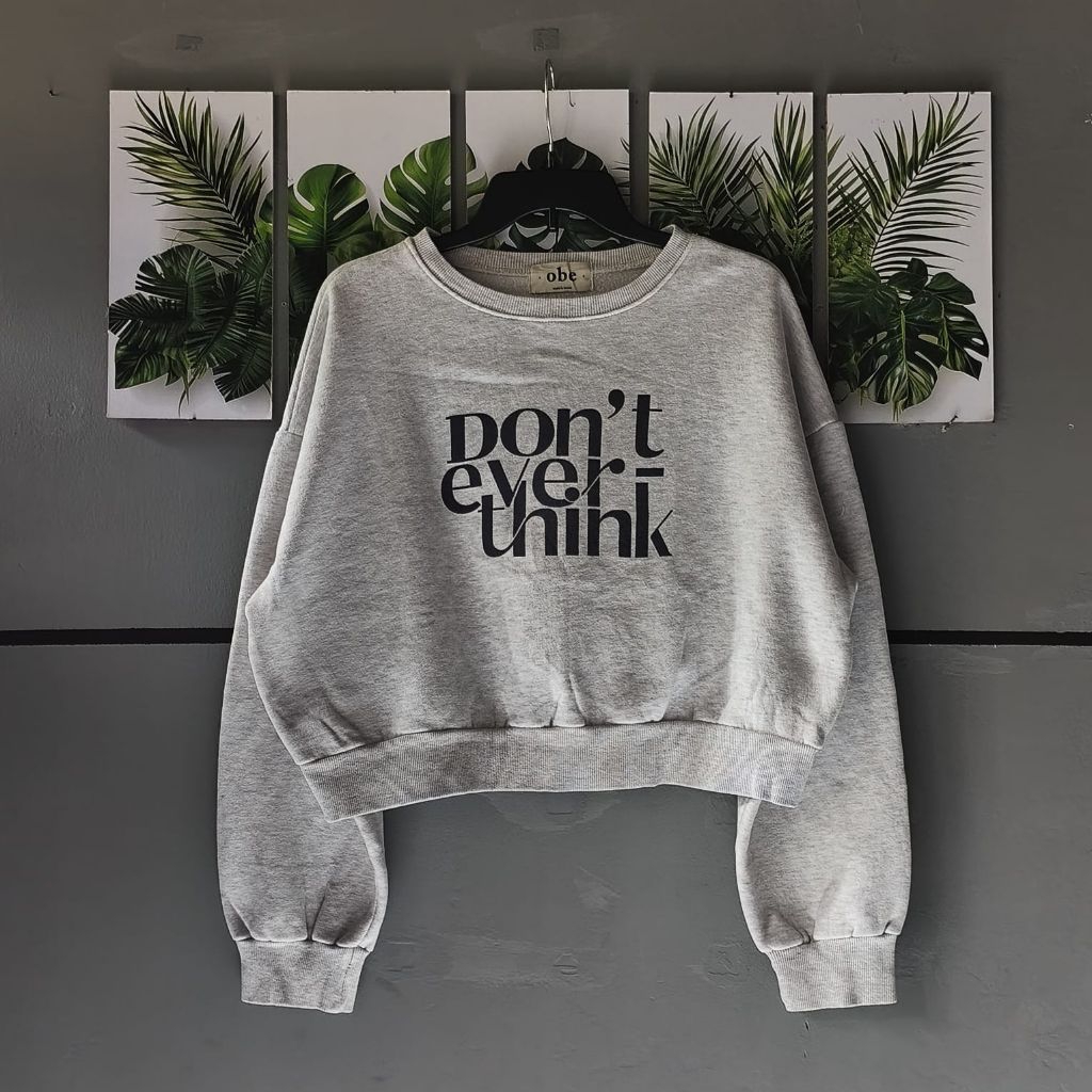 CREWNECK CROP OVERSIZE LENGAN BALON WANITA