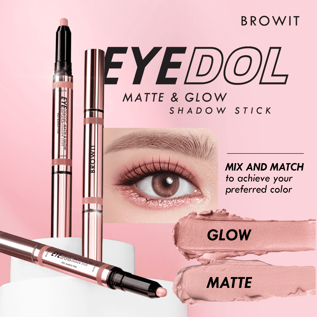BROWIT BY NONGCHAT Eyedol Matte And Glow Shadow Stick / Eyeshadow Stick / Eyeshadow Waterproof